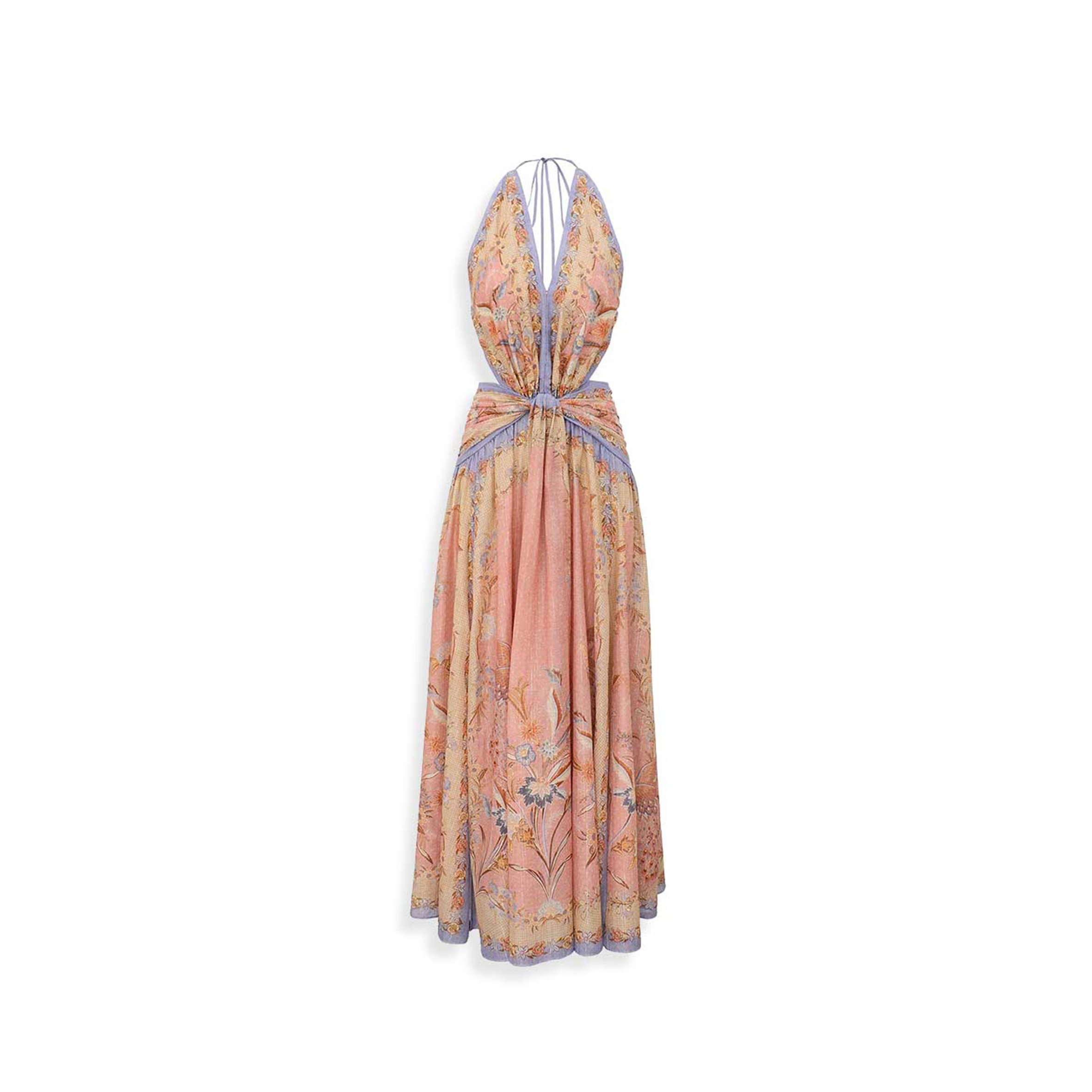 ZIMMERMANN INDRA PLUNGE HALTER MAXI DRESS 8539DSS262